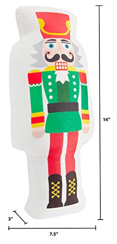 Decorative Christmas Nutcracker Shaped Throw Pillow, Colorful Cracker Christmas Accent Pillow, Nutcracker Cartoon Wooden Soldier Toy from The Ballet Christmas Decor - Thumbnail 6