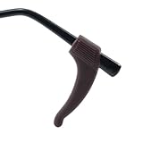 GMS Optical Premium Grade Comfortable Silicone Anti-slip Holder for Glasses, Ear Hook, Eyeglass Temple Tip (1 Pair, Brown)