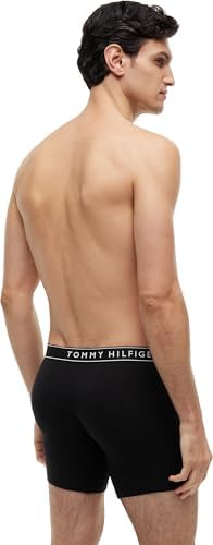 Herren 2er Pack Boxershorts Briefs Button Fly Baumwolle mit Stretch, Schwarz (Black/Black), M