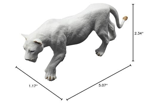FUNSHOWCASE African Jungle Animals White Lioness Toy Figure Realistic Miniature Height 2.4-inch 1670