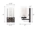 XiNBEi Lighting Wall Light 1 Light Bathroom Vanity Lighting with Dual Glass Shade in Dark Bronze Indoor Wall Mount Light XB-W1195-1-DB