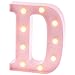 Barnyard Designs Metal Marquee Letter D Light Up Wall Initial Nursery Letter, Home and Event Decoration 9 Inch (Baby Pink)