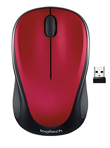 Photo 1 of Logitech M317 Wireless Mouse, 2.4 GHz with USB Receiver, 1000 DPI Optical Tracking, 12 Month Battery, Compatible with PC, Mac, Laptop, Chromebook - Red