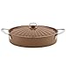 Rachael Ray Cucina Nonstick Sauce Pan/Saucepan/Oval Sauteuse with Lid, 5 Quart, Mushroom Brown
