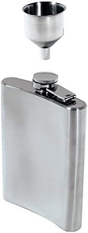 Shinecailife Stainless Steel Cool Drinking Liquor Whiskey Hip Flask & Filling Funnel Set for Men & Women 8-Oz