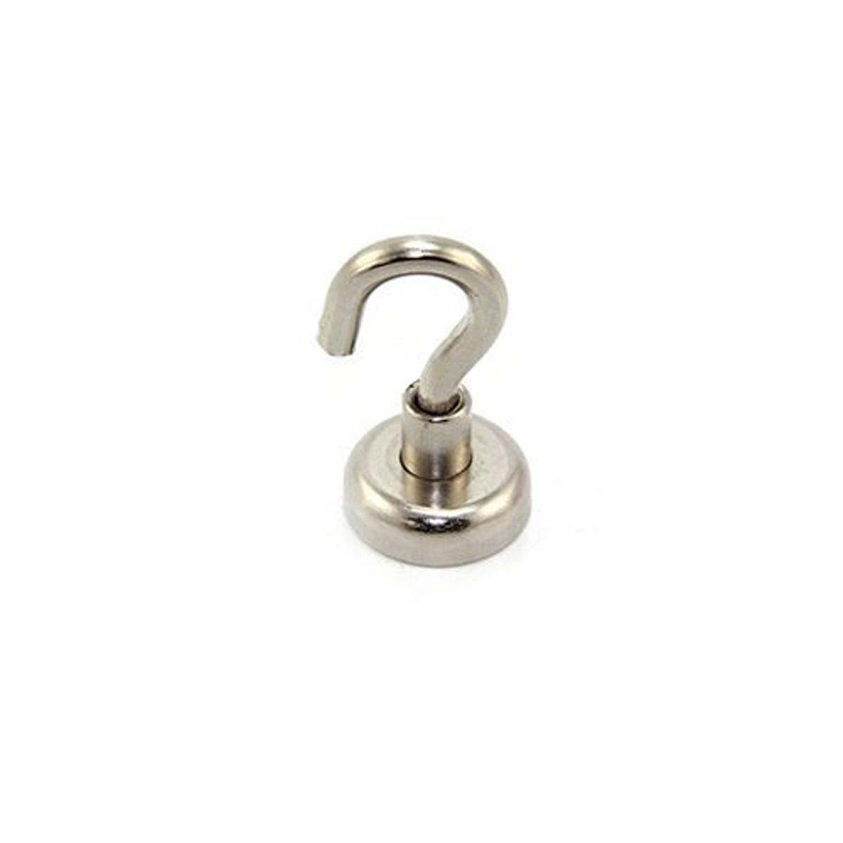FIRST4MAGNETS Neodymium Clamping Magnet with M4 Hook for Hanging, Holding or Displaying Items - 16mm Diameter x 32mm High - 9.7kg Pull
