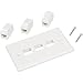 BUYER'S POINT Cat6 Female-to-Female Wall Plate | UL Listed, 3 Ports with an Easy Install Low Voltage Mounting Bracket, Perfect for High Speed Data Connection at Work or Home (White) — 1 Pack