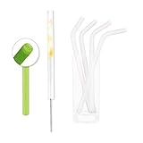 Prasino Translucent Premium Food-Grade Easy-Cleaning Reusable Silicone Straws (8.5