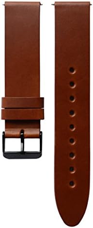 Sergio Montell Brown Minimalist Design Handmade Italian Leather Premium Quality 22mm Watch Band - Brown Strap / Black Buckle