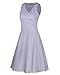 KILIG Women's Casual V Neck Solid Sundresses Aline Sleeveless Summer Midi Dress with Pocket (B2-White, X-Large)