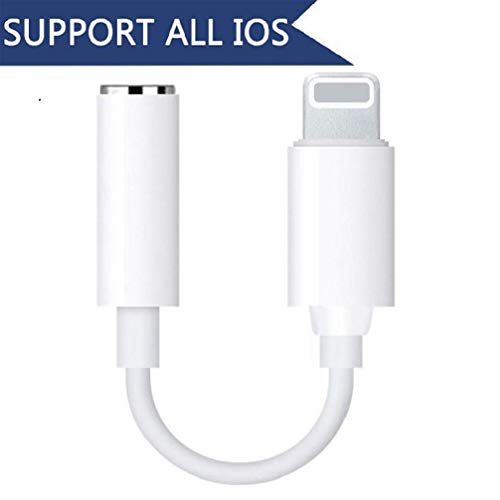 ViceJra Adapter Headphone Jack, Phone Headphone Jack Adapter, Lighting to 3.5 mm Headphone Extender Jack Adapter Compatible with Phone 7/7 Plus Accessories [iOS 12]