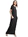 Verdusa Women's Short Sleeve Loose Long Maxi Lounge Dress with Pockets Black XL