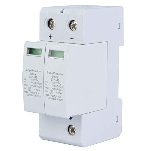 Fafeicy 2P Protective Device DC Photovoltaic Protector Low-Voltage Arrester,1000V(2P40KA)