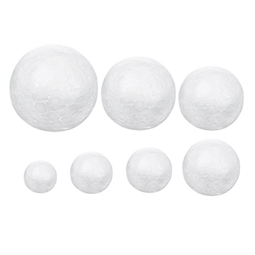 Deco4fun Round Smooth Foam Polystyrene Balls Spheres Choose Your Size ...