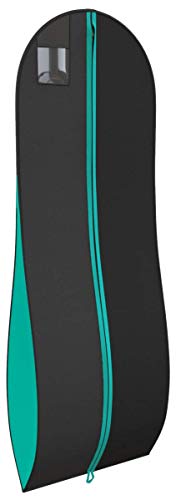 Long Prom Dress Bag - Pretty Travel Gown Garment Bag - 72"x24" - 10" Gusset (Tiffany & Black Dress Print) - Thumbnail 2