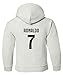 Spark Apparel Soccer Shirt #7 Cristiano Ronaldo Juve CR7 Boys Girls Youth Hooded Sweatshirt (White, Youth Medium)
