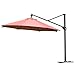 Abba Patio Offset Patio Umbrella 11-Feet Hanging Cantilever Umbrella with Cross Base and Umbrella Cover, Dark Red