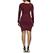 Tulucky Women Sexy V Neck Long Sleeve Front Fold Stretch Bodycon Bandage Pencil Party Dresses