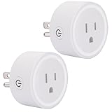 WiFi Smart Plug Mini Smart Outlet Socket Wireless Switch Works with Amazon Alexa Echo/Google Home/IFTTT Timing WiFi Enabled Remote Control No Hub Required by UNIOJO (White 2 Packs)