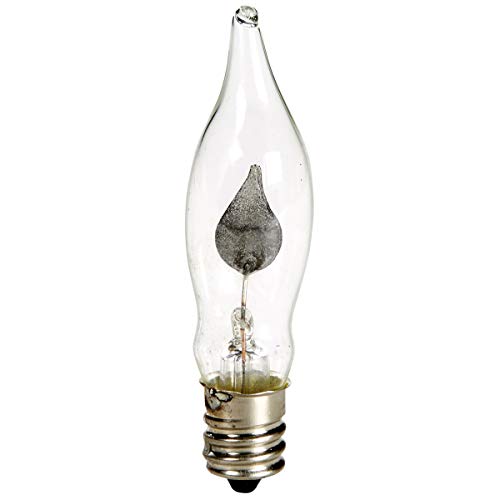 Holiday Joy - Flicker Flame Crystal Clear Flame Tip Candelabra Replacement Bulbs - Great for Electric Window Candle Lamps - CA5 - E12-1 Watt - 130 Volts (6 Pack)