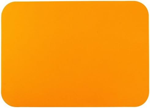 Mewowpet Pet Food Placemat,Rectangular Silicone Feeding Mat for Dogs and Cats (Orange)