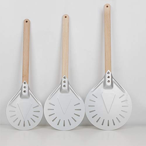Uniquk 8 Inch Perforated Pizza Turning Peel Pizza Shovel Wooden Handle Pizza Peel Paddle Short Pizza Tool Non Slip… - Afbeelding 7