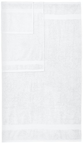AmazonBasics Fade-Resistant 6-Piece Cotton Towel Set, White