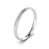 LANDA JEWEL Unisex 14k White Gold 2mm Light Court