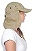 Top Level Fishing Sun Cap - Ear Neck Flap Hat, Khaki