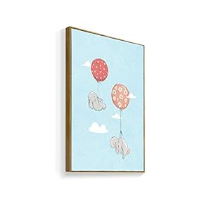 Framed Canvas Wall Art for Living Room, Bedroom Cartoon Bunny Canvas Prints for Home Decoration Ready to Hanging - 16x24 inches