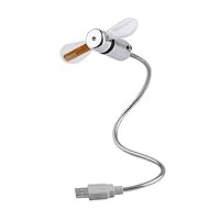 AkoMatial Summer Creative Mini USB Powered LED Clock Real Time Display Electric Cooling Neon Fan for Computer Laptop