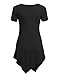 MBJ WT638 Short Sleeve Shirts for Womens Tops Casual V-Neck Summer Clothes Asymmetrical Tunic Blouses XXL Black