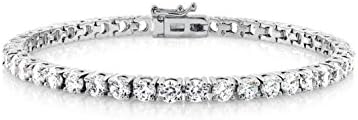 Sterling World Cubic Zirconia Women's Round Tennis Bracelet (White)