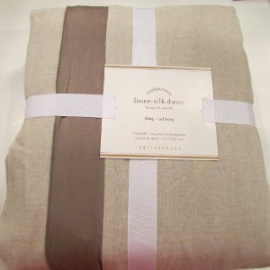 Pottery Barn Linen With Silk Trim Duvet Cover King California King