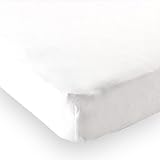 Luvable Friends Fitted Portable Crib Sheet, White