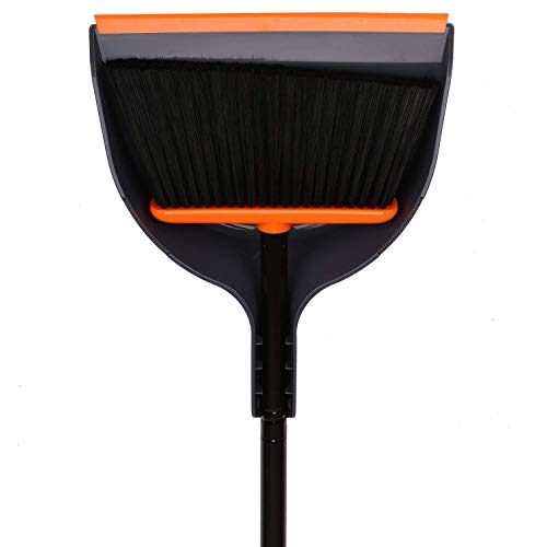 TreeLen Angle Broom and Dustpan Set, Dust Pan Snaps On Broom Handles
