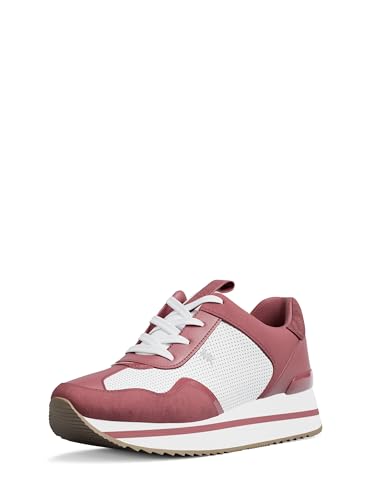Michael Kors Women's Raina Trainer, Color Block w/Signature/Rosewood, 5