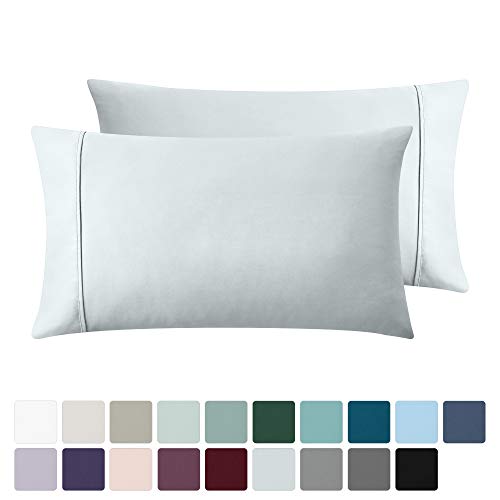 California Design Den 400 Thread Count 100% Cotton Pillow Cases, Light Grey King Pillowcase Set of 2, Long - Staple Combed Pure Natural Cotton Pillowcase, Soft & Silky Sateen Weave