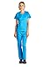 Junior style-Tab Waist Wrap Top & Unisex Multi-Pocket Pants Teal Green S