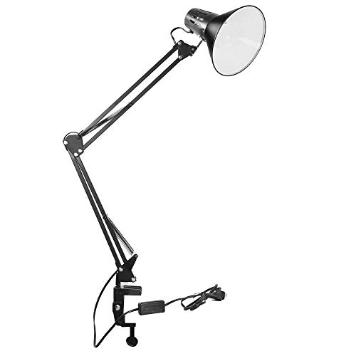 Cyhulu Metal Architect LED Table Lamp, Flexible Long Swing Arm Task Lamp with Clamp, Eye-care Drafting Desk Lamp for Study Reading Working