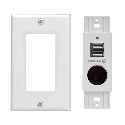 Magnadyne White Wall Mount 2 USB Charging Ports and 12V Power Outlet
