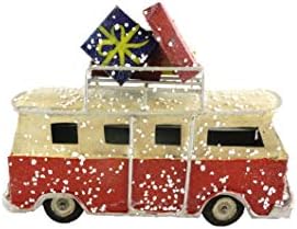 Cody Foster & Co Hippie Camper Van Red Metal Hanging Ornament