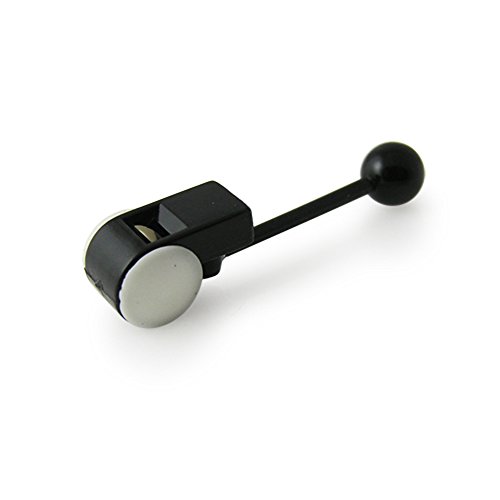 14Gx3/4 (1.6x18MM) Flexible Straight Barbell with Black UV Whistle and 6MM Ball Tongue Piercing Rings