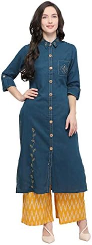 Stylee Lifestyle Blue Cotton Printed Kurti