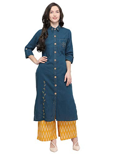 Stylee Lifestyle Blue Cotton Printed Kurti