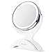 KEDSUM 1X & 10X Magnifying Makeup Mirror, Double Sided Lighted Vanity Mirror with 360 Degree Rotation, Battery Operated, Natural White Light