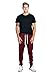 PROGO USA Men's Joggers Sweatpants Basic Fleece Marled Jogger Pant Elastic Waist (Small, Burgundy)