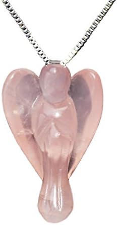 Bella Jade Guardian Angel Crystal Pendant Necklace, Handcrafted, with 18" Metal Alloy Chain