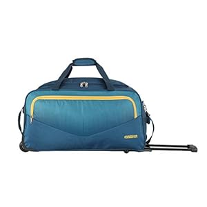 american tourister nylon 65 cms blue travel duffle