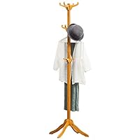 HXGL-Hanger Creative Full Load Bearing Strong Floor-Standing Coat Rack Simple Solid Wood Bedroom Hanger Racks Clothes Rack Home Storage Rack Upgrade Modeling (Color : Wood)